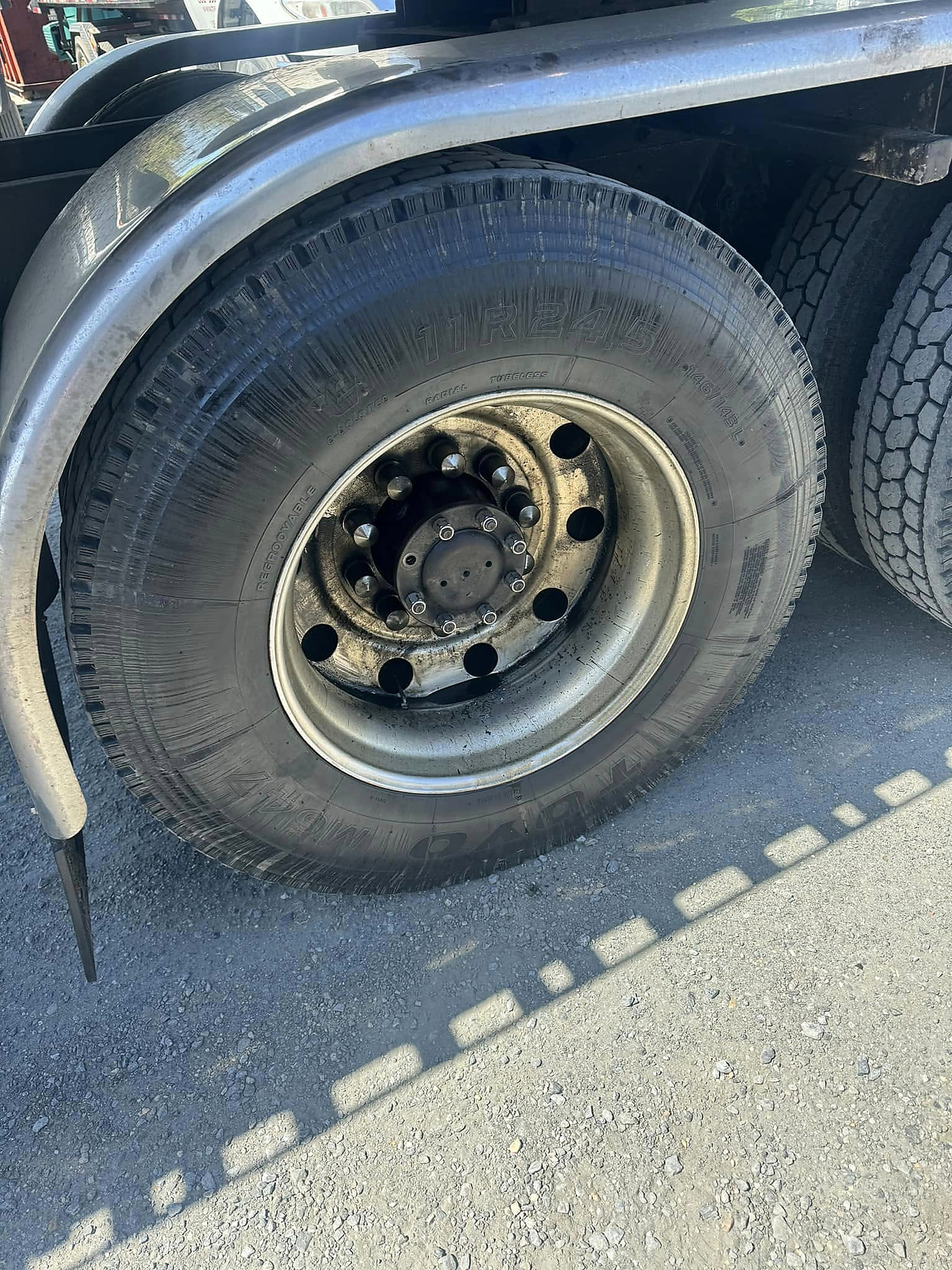 Drive axle service in the yard.